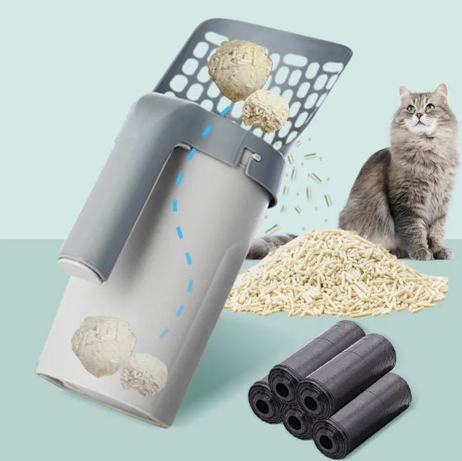 Effortless Scooping: Easy-to-use Cat Litter Shovel with Refill Bags - Furrytool - Effortless Scooping: Easy-to-use Cat Litter Shovel with Refill Bags