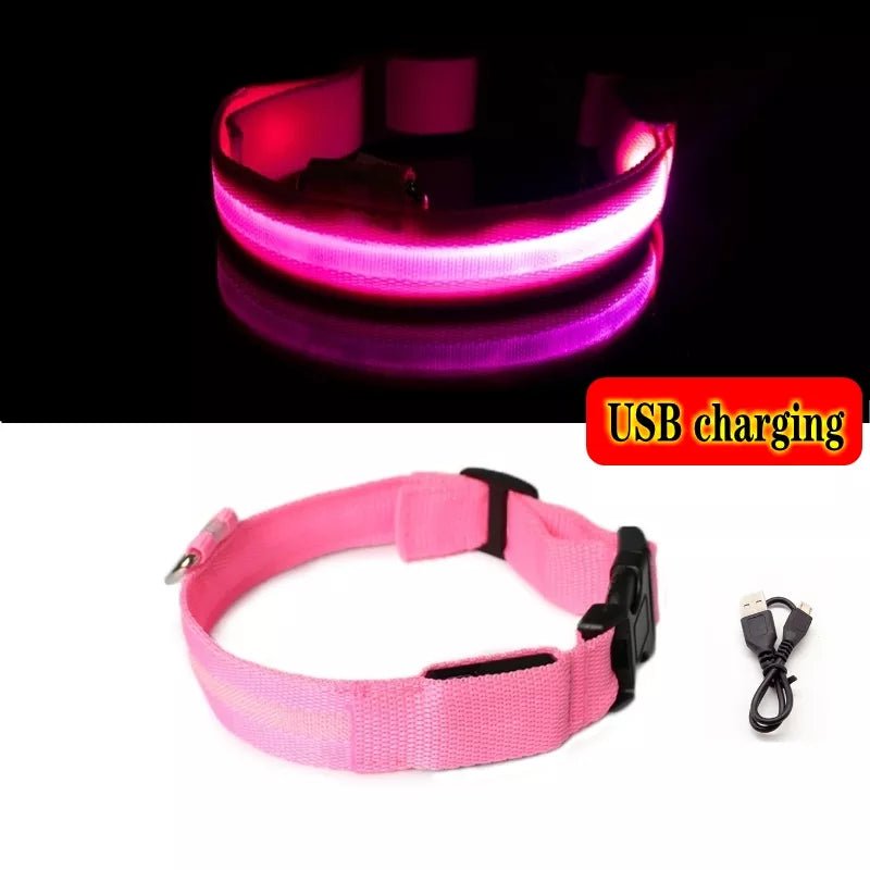 Pink collar with charger