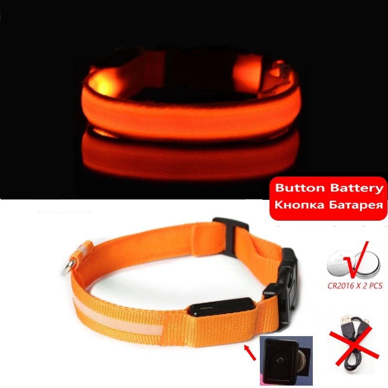 Orange collar with batteries