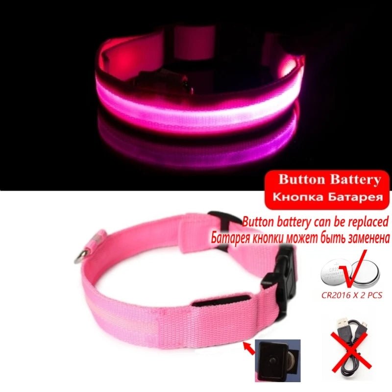 Pink collar with batteries