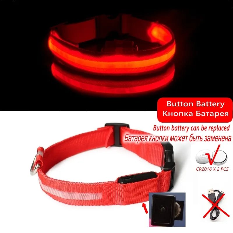 Red collar with batteries