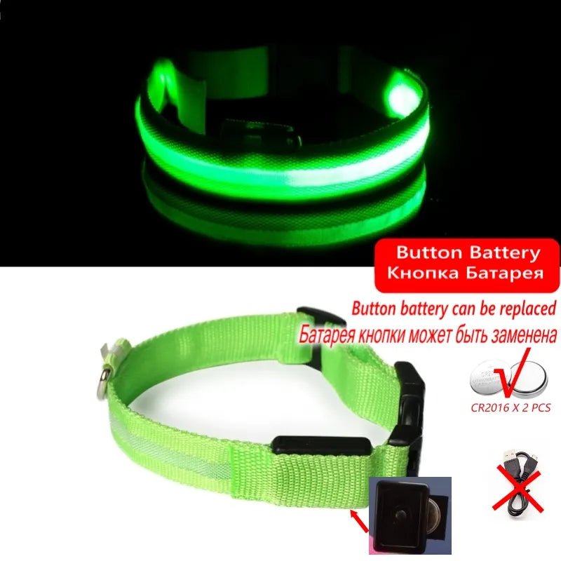 Green collar with batteries
